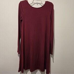 Old Navy Dress Womens Medium Long Sleeve Maroon‎ Swing Dress